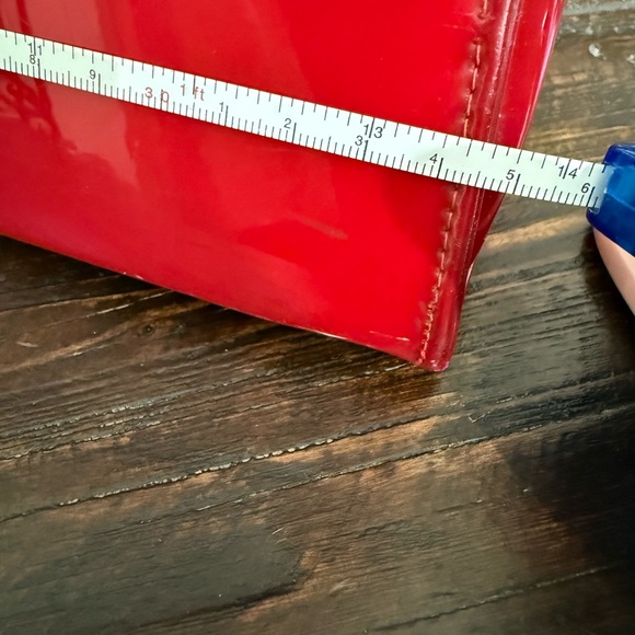 Vintage Red Patent Leather Handbag 10.5 X 13.5 - Picture 9 of 17